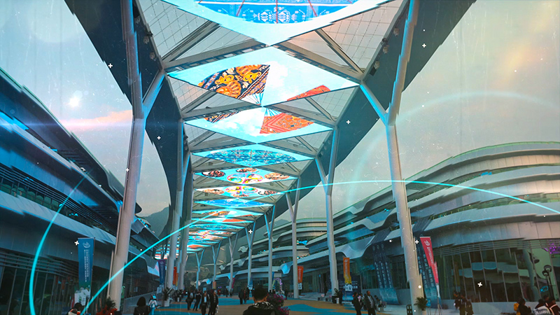 貴州天文小鎮(zhèn)商業(yè)街透明天幕屏項(xiàng)目